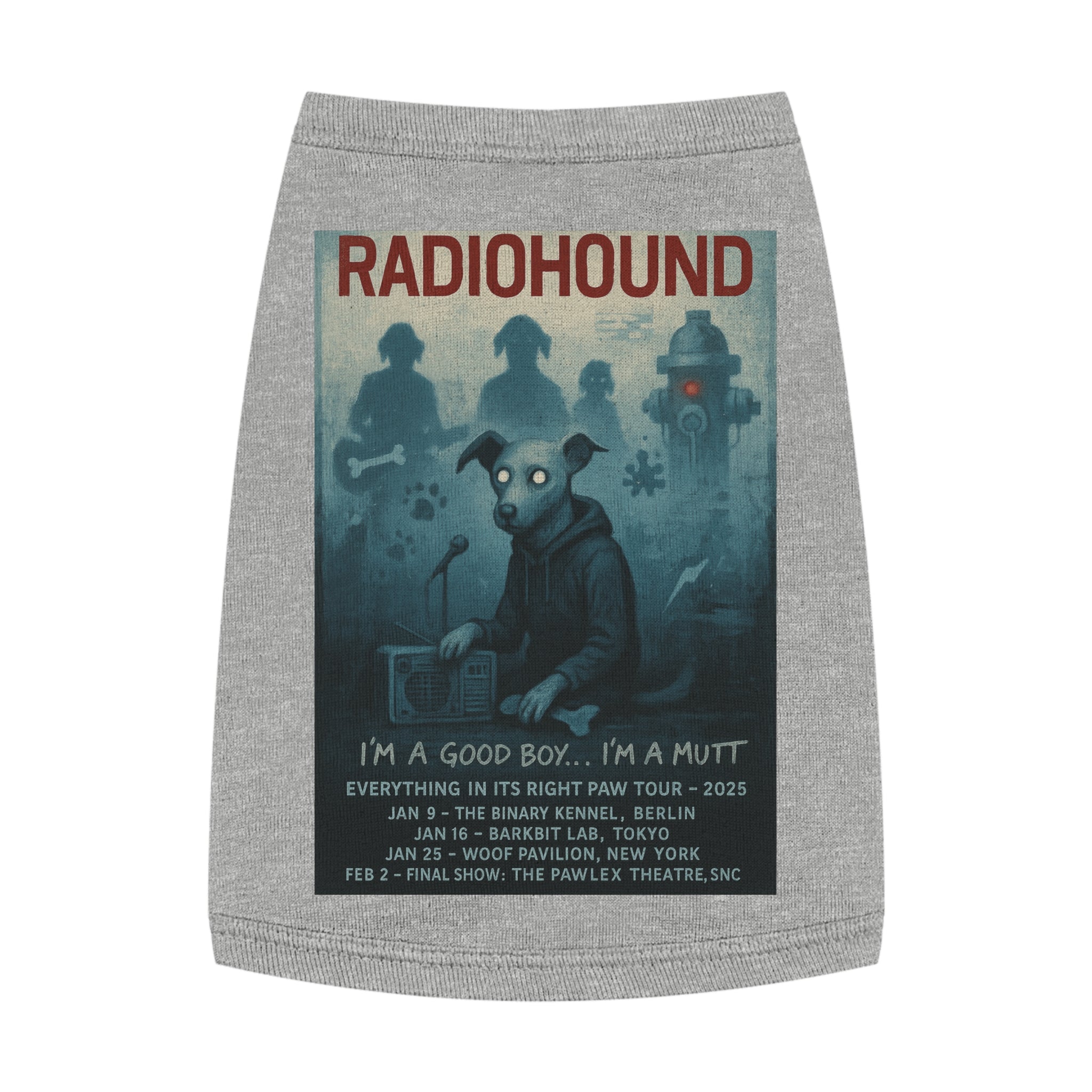 Radiohound Pet Tank Top-- Funny Parody Shirt for Dog Lovers